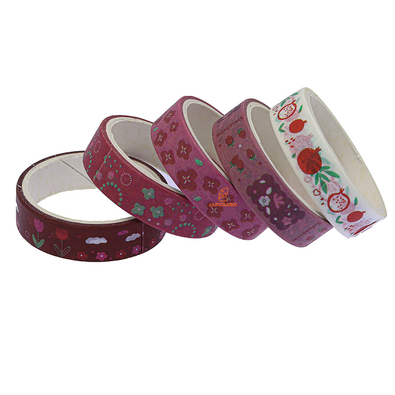 چسب نواری طرحدار HZ-01 طرح انار و گل واشی (1)