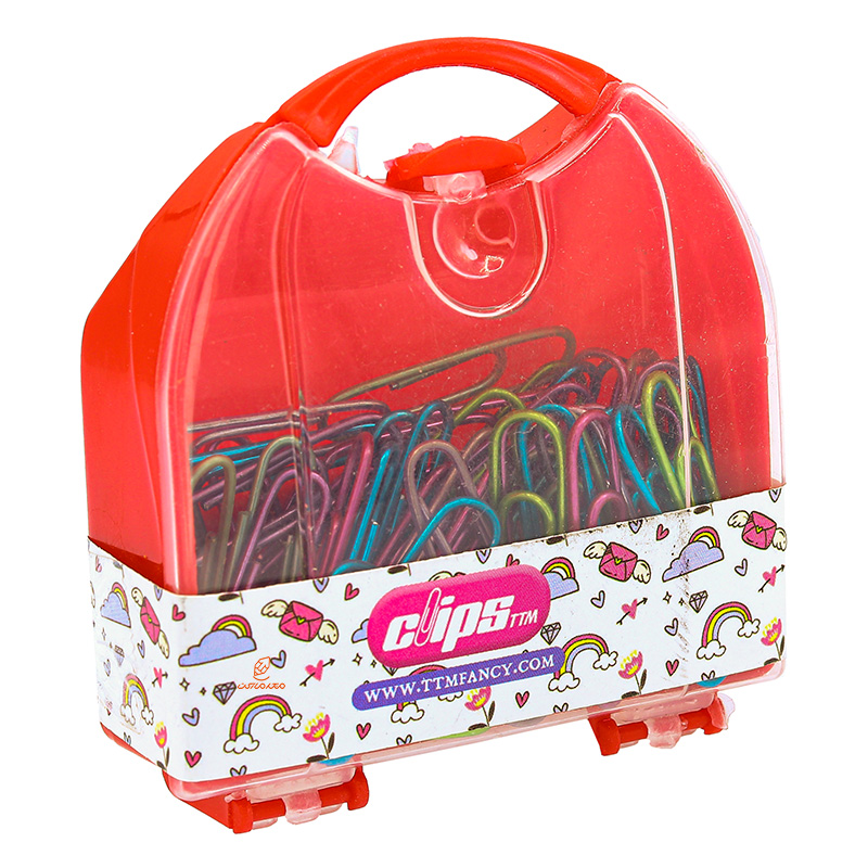 گیره کاغذ (کلیپس) فلزی رنگی mm32 بسته 60 عددی