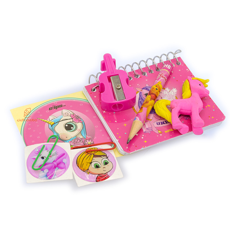 پک فانتزی صورتی طرح یونی کورن جعبه فلزی clips (1)