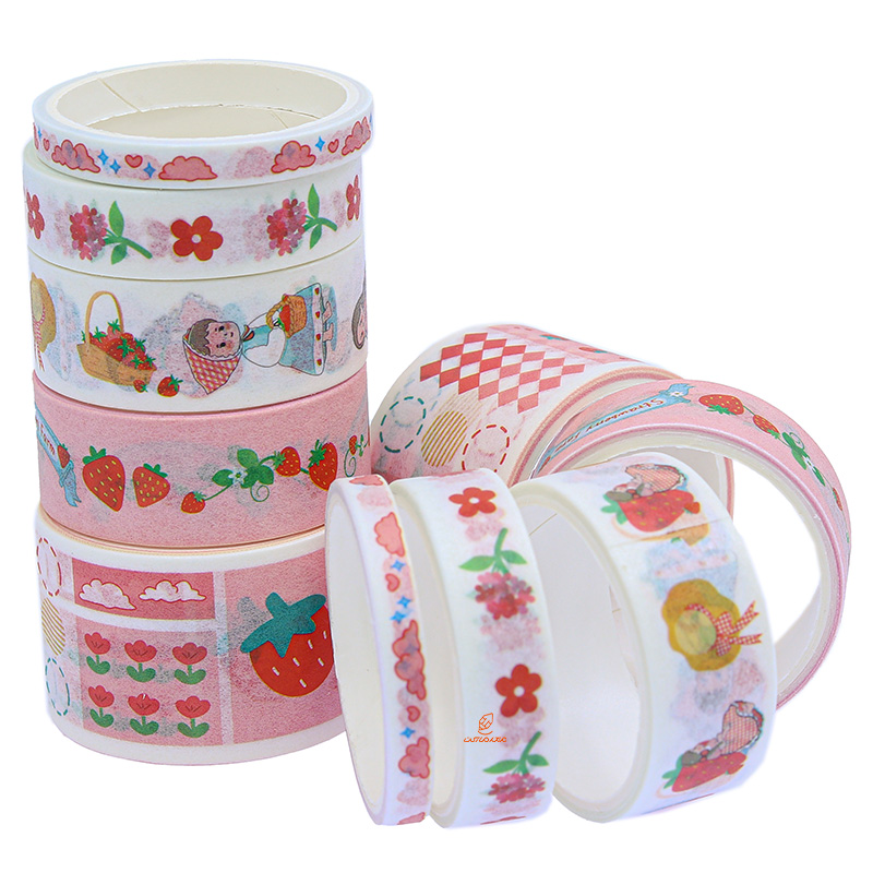 چسب نواری طرحدار 637 طرح دختر توت فرنگی واشی (1)