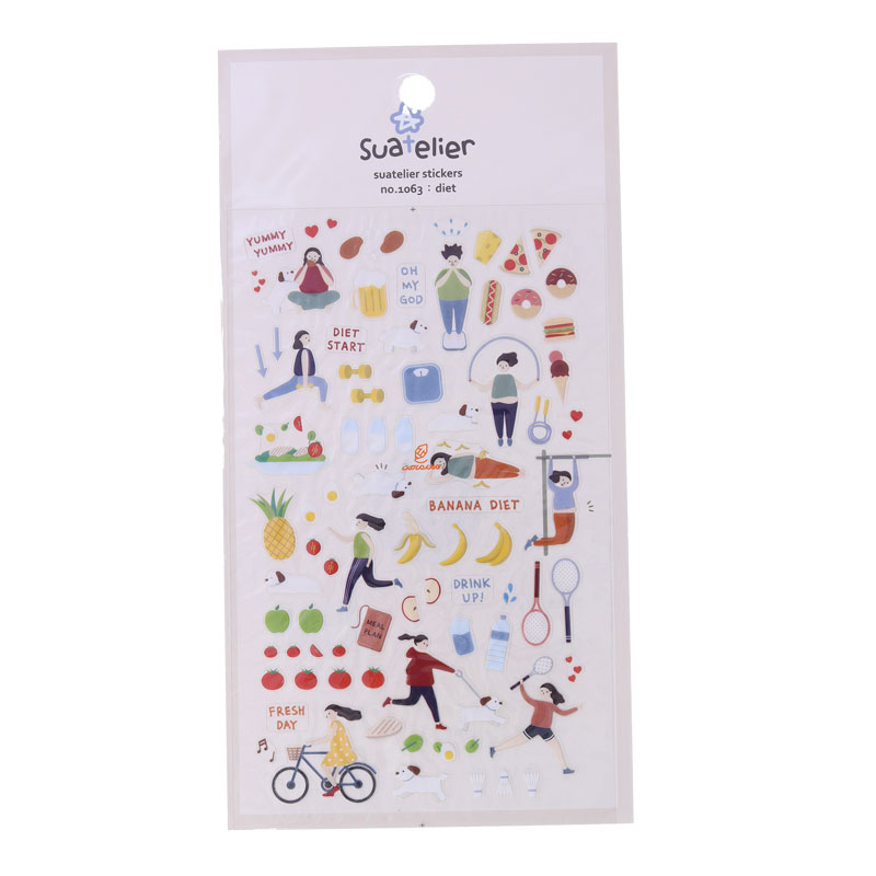 برچسب (استیکر) فانتزی کد 1063 طرح رژیم غذایی SUATELIER