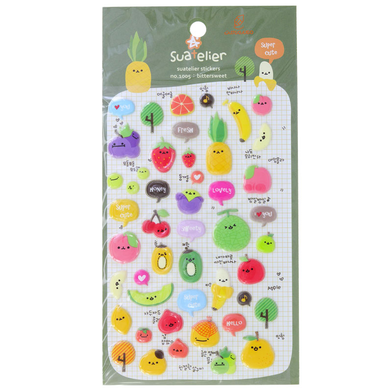 برچسب (استیکر) فانتزی کد 1005 طرح میوه ها SUATELIER