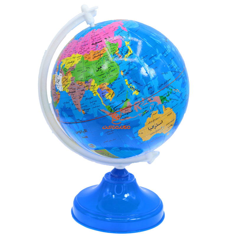 کره جغرافیایی سایز 16 پایه آبی نگین (4)