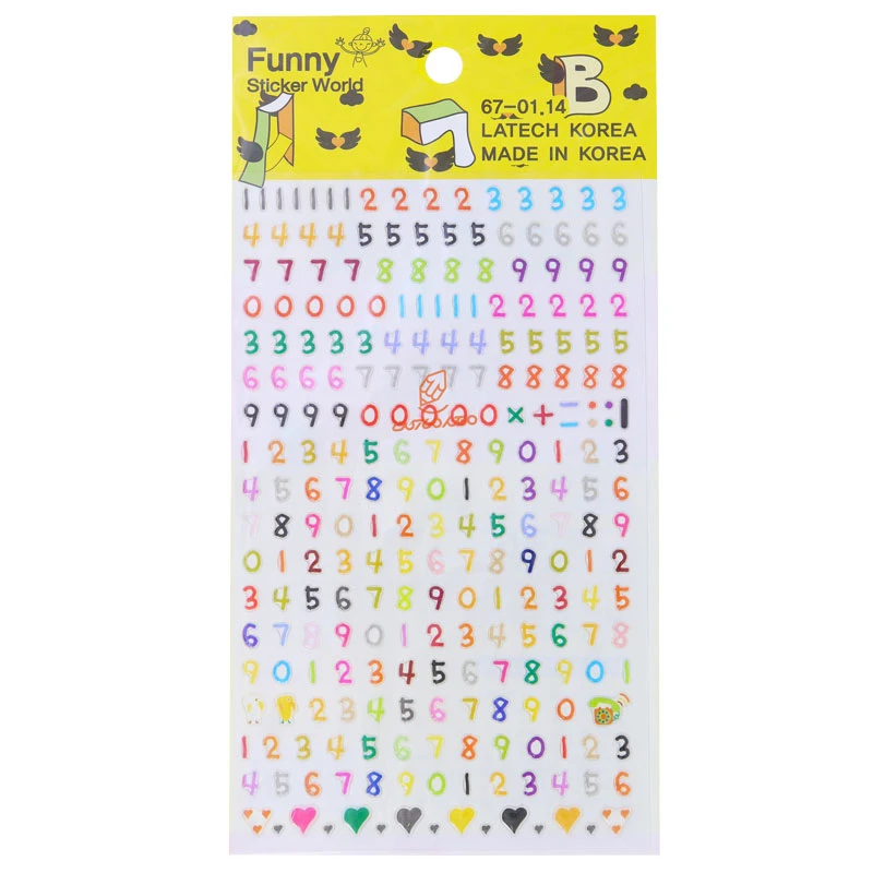 برچسب (استیکر) فانتزی کد 670114 طرح اعداد ریاضی FUNNY (2)