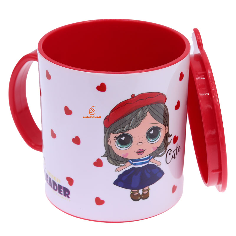 لیوان فانتزی در دار 8865 طرح دختر چشم آبی لیدر LEADER (2)