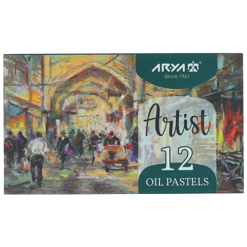 پاستل روغنی 12 رنگ 2601 جعبه مقوایی آرتیست آریا ARYA (2)