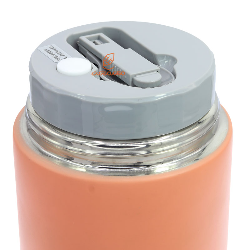 ظرف غذا 1000 میل فلاسکی استیل نارنجی SUS304 (4)