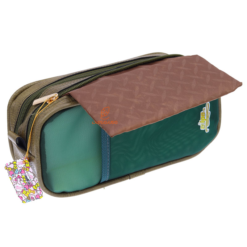 جامدادی توری و چرمی 222 سبز تیره کلیپس CLIPS (1)