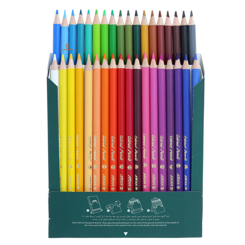 مداد رنگی 36 رنگ جعبه مقوایی طرح گل آرتیست آریا (6)