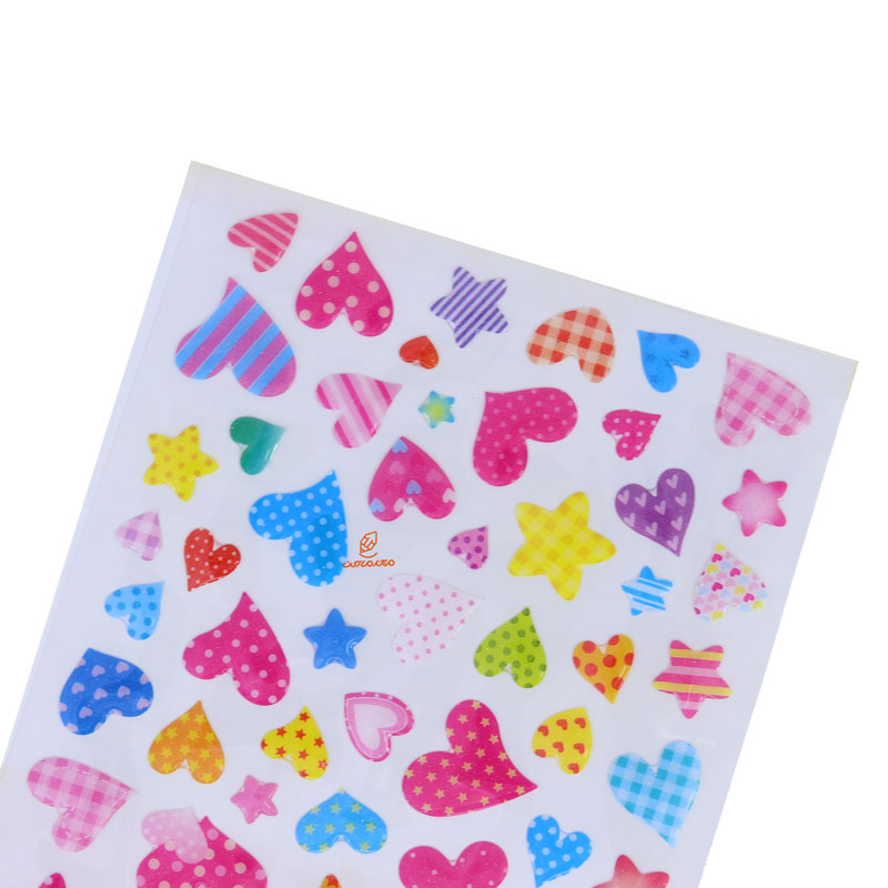 برچسب (استیکر) فانتزی کد 15S-H004 طرح قلب های رنگی FUNNY (1)