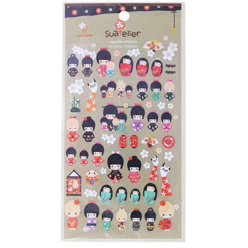 برچسب (استیکر) فانتزی کد 1010 طرح دختر ژاپنی SUATELIER