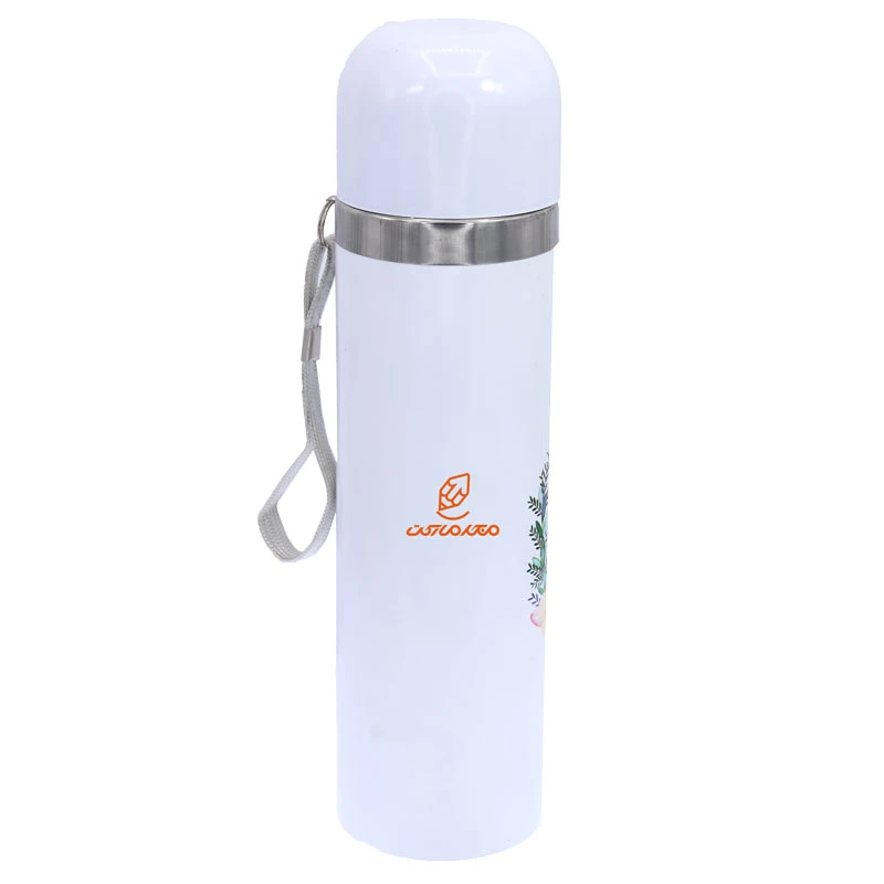 فلاسک 500 میل بند دار سفید طرح یونی کورن صورتی STAINLESS (3)