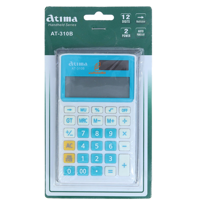 ماشین حساب جیبی آبی 12 رقمی مدل AT-310B آتیما ATIMA (2)