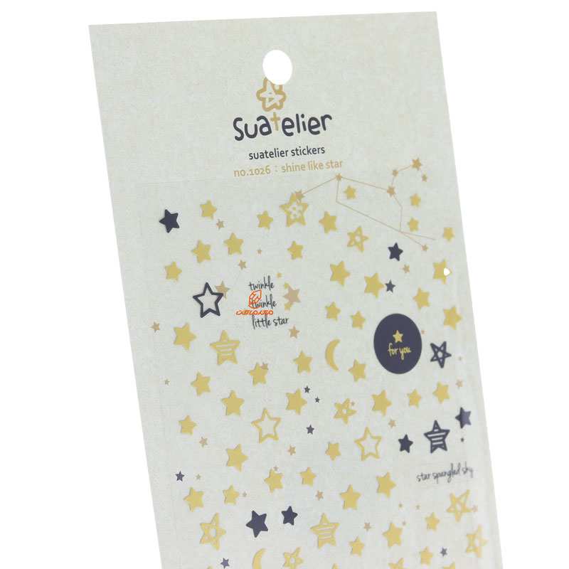 برچسب (استیکر) فانتزی کد 1026 طرح ستاره های طلایی SUATELIER (1)