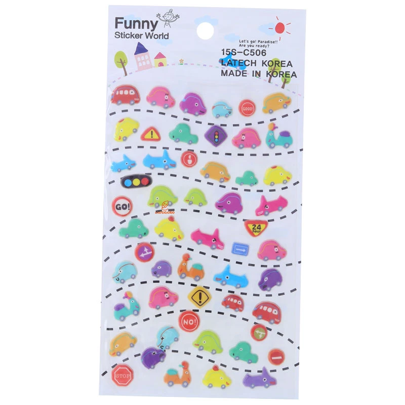 برچسب فانتزی کد 15S-C506 طرح ماشین های کوچولو FUNNY (2)