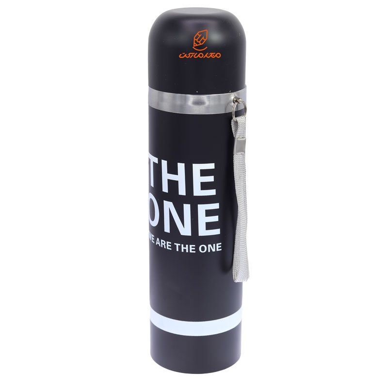 فلاسک 500 میل بند دار مشکی طرح ما STAINLESS