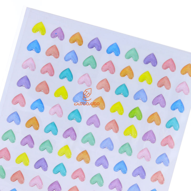 برچسب (استیکر) فانتزی کد 15S-T917 طرح قلب های رنگی FUNNY (1)