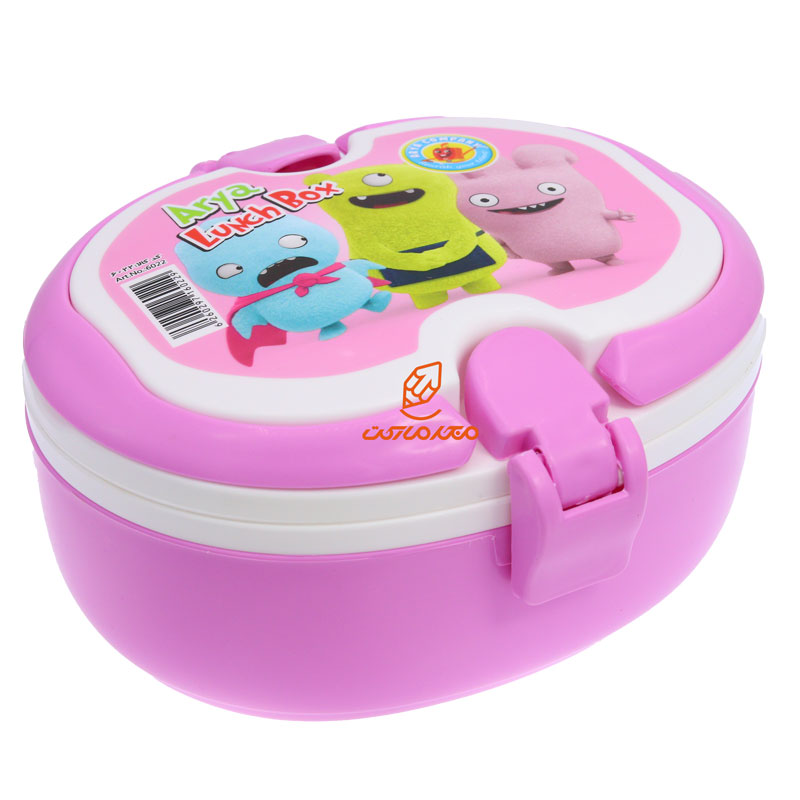 ظرف غذا 2 طبقه صورتی 6022 طرح عروسک ها آریا (2)