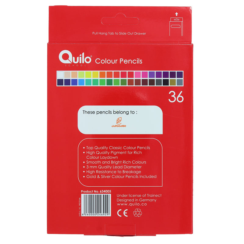 مداد رنگی 36 رنگ جعبه مقوایی کویلو QUILO (4)