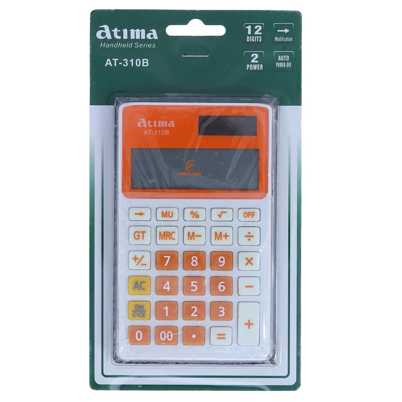 ماشین حساب جیبی نارنجی 12 رقمی مدل AT-310B آتیما ATIMA (2)