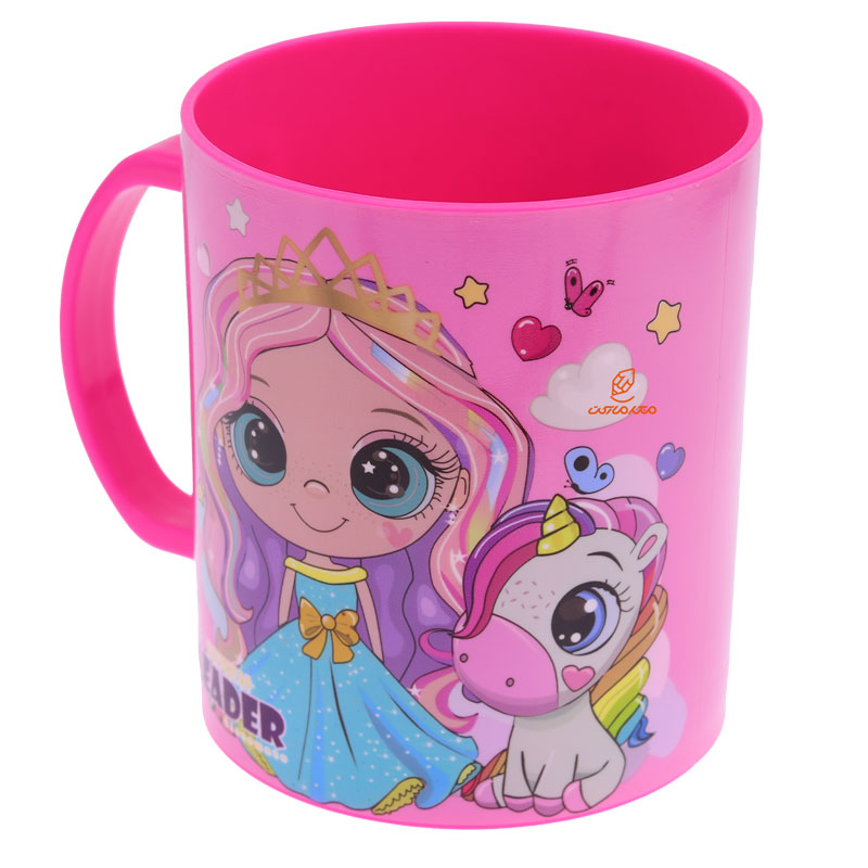 لیوان فانتزی دسته دار 8866 طرح دختر و یونی کورن لیدر LEADER (1)