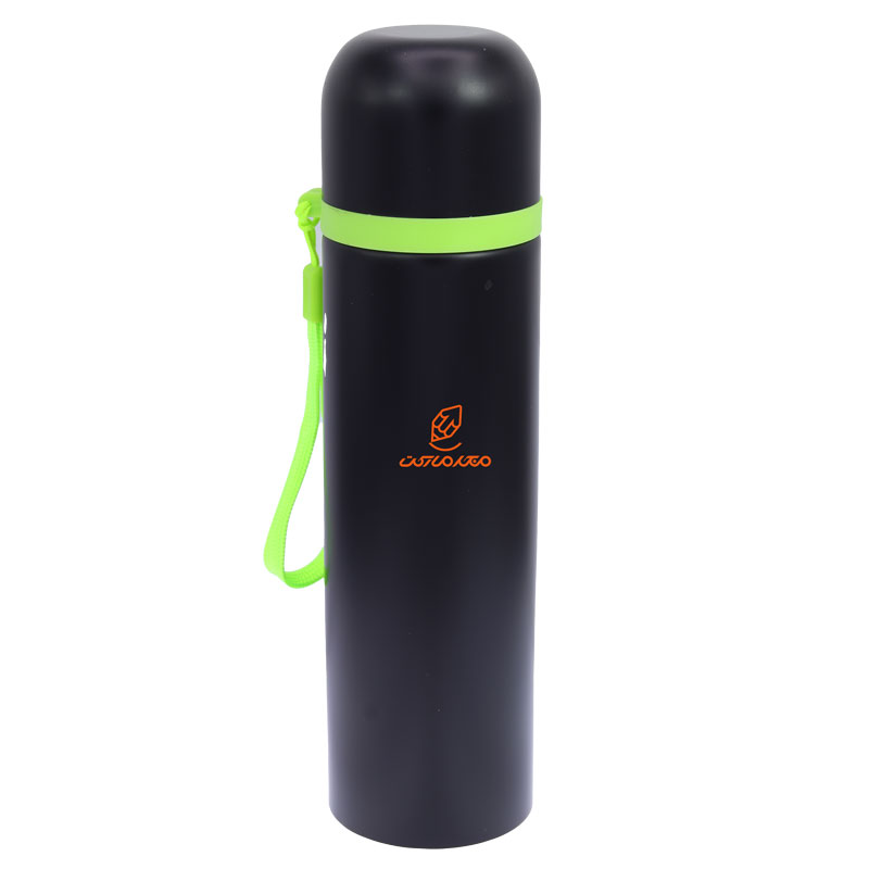 فلاسک 500 میل بند دار مشکی طرح اسپورت سبز STAINLESS (3)