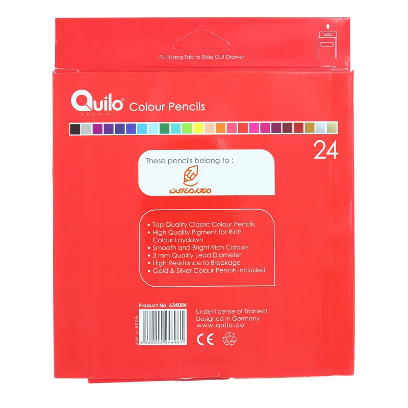 مداد رنگی 24 رنگ جعبه مقوایی کویلو QUILO (3)