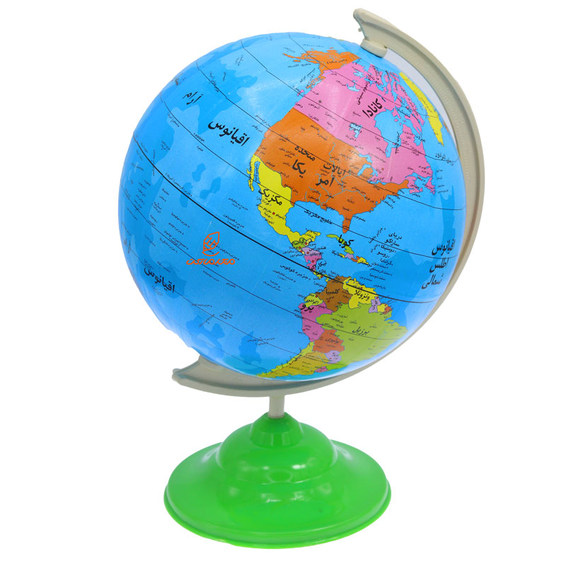 کره جغرافیایی سایز 16 پایه سبز رسام تحریر