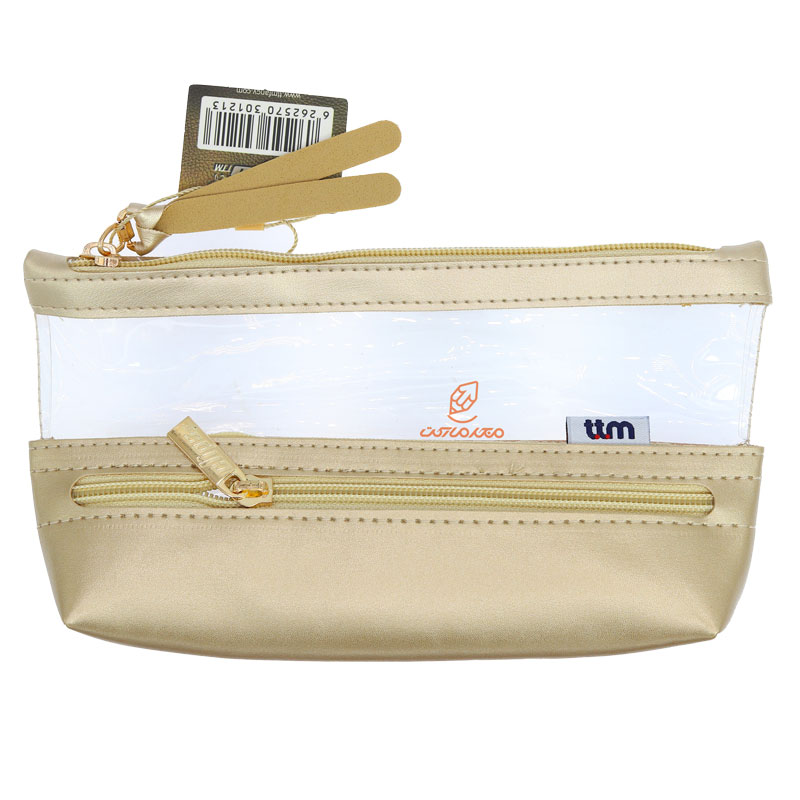 جامدادی سه زیپ 1213 کرمی متالیک کلیپس CLIPS (1)