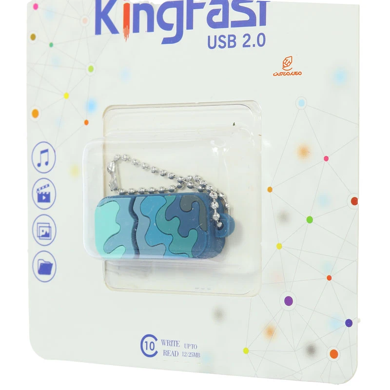 فلش 64 گیگابایت فانتزی طرح موج آبی کینگ فست KING FAST (1)