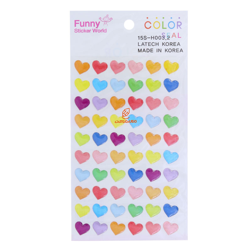 برچسب (استیکر) فانتزی کد 15S-H0032 طرح قلب رنگی FUNNY
