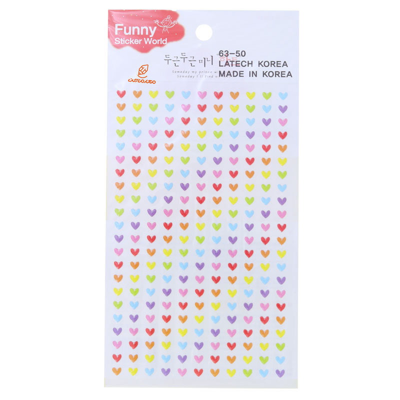 برچسب (استیکر) فانتزی کد 50-63 طرح قلب های رنگی FUNNY