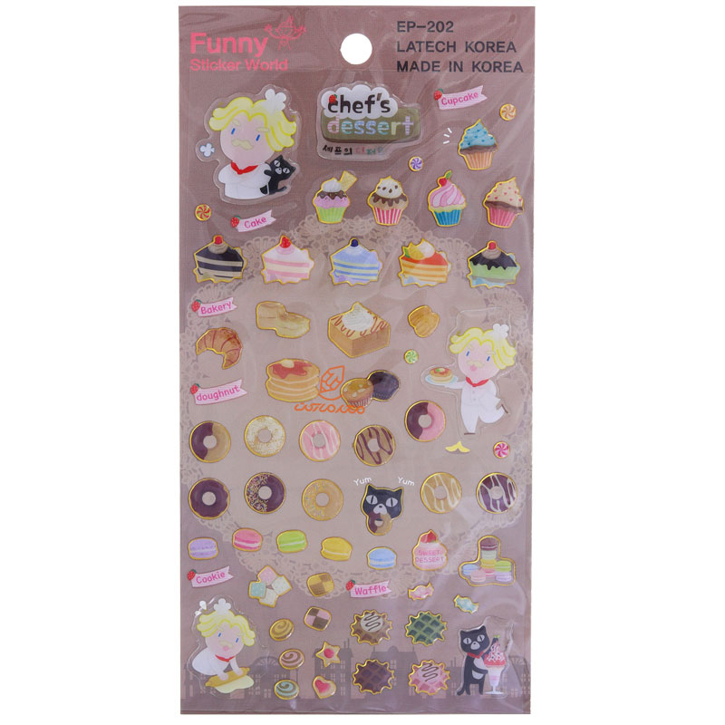 برچسب (استیکر) فانتزی کد EP-202 طرح کیک پز FUNNY