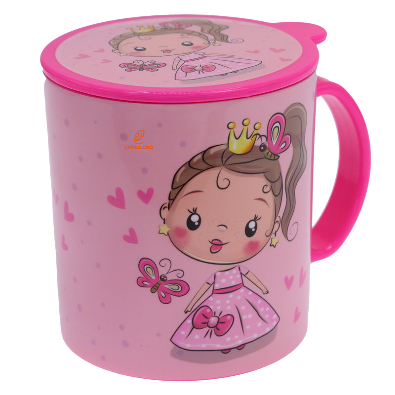 لیوان فانتزی در دار 8865 طرح دختر و پروانه لیدر LEADER