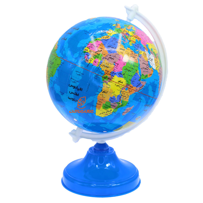 کره جغرافیایی سایز 16 پایه آبی نگین