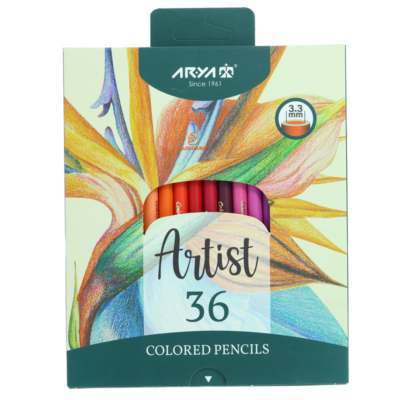 مداد رنگی 36 رنگ جعبه مقوایی آرتیست آریا ARYA