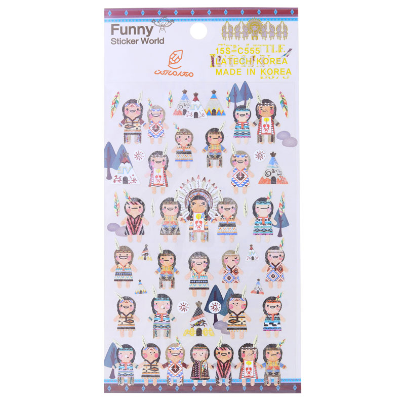 برچسب (استیکر) فانتزی کد 15s-c555 طرح سرخ پوست FUNNY