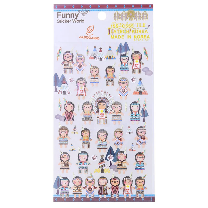 برچسب (استیکر) فانتزی کد 15s-c555 طرح سرخ پوست FUNNY (1)