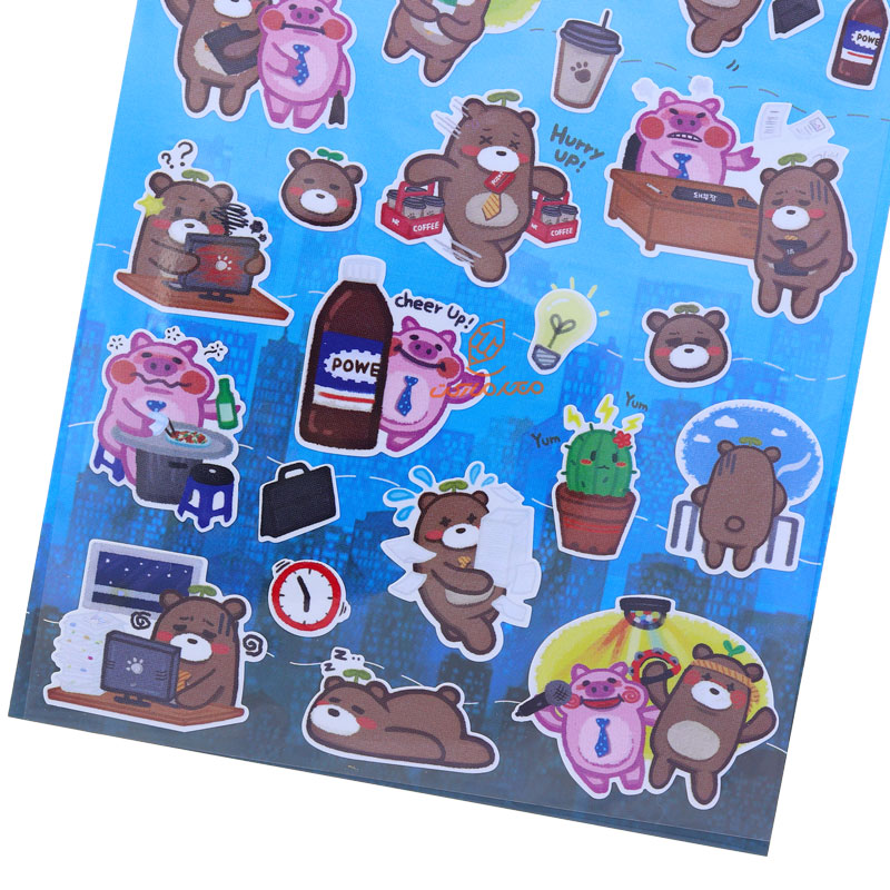 برچسب (استیکر) فانتزی کد AT-229 طرح خرس FUNNY (2)