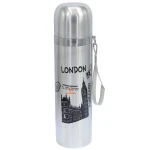 فلاسک 500 میل بند دار نقره ای طرح کاخ STAINLESS (2)