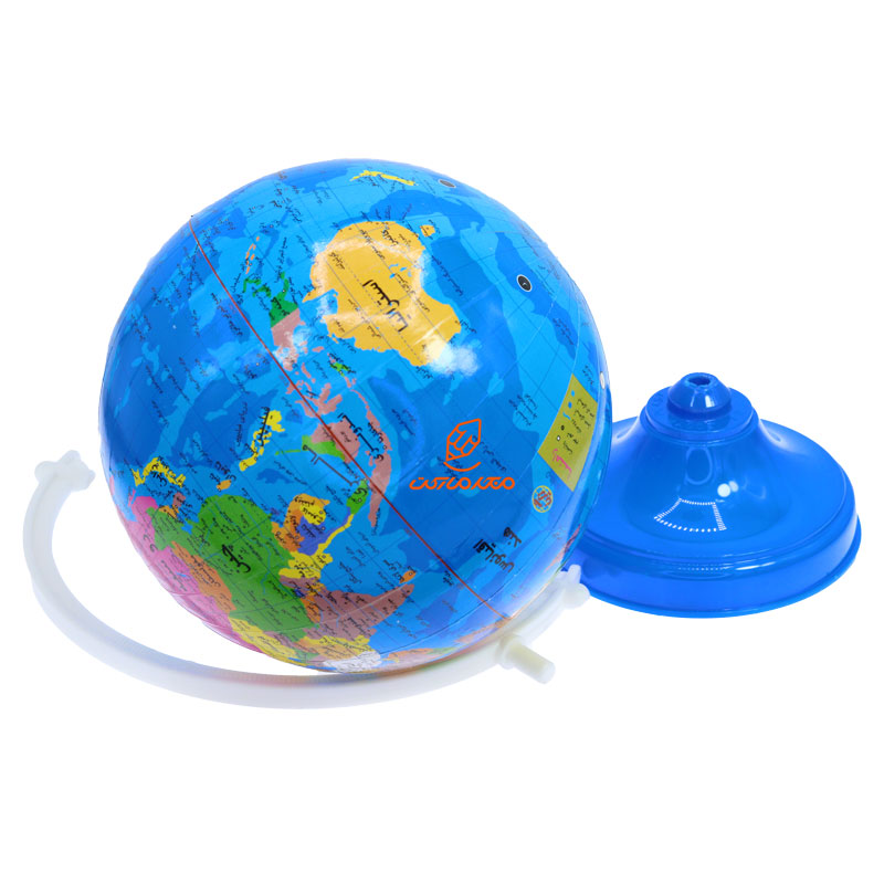 کره جغرافیایی سایز 16 پایه آبی نگین (1)