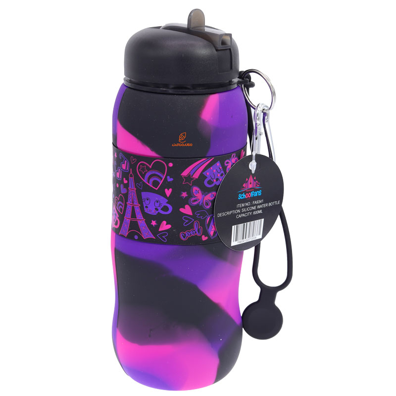 قمقمه سیلیکونی ورزشی 9341 طرح پروانه اسکول فنس SCHOOLFANS