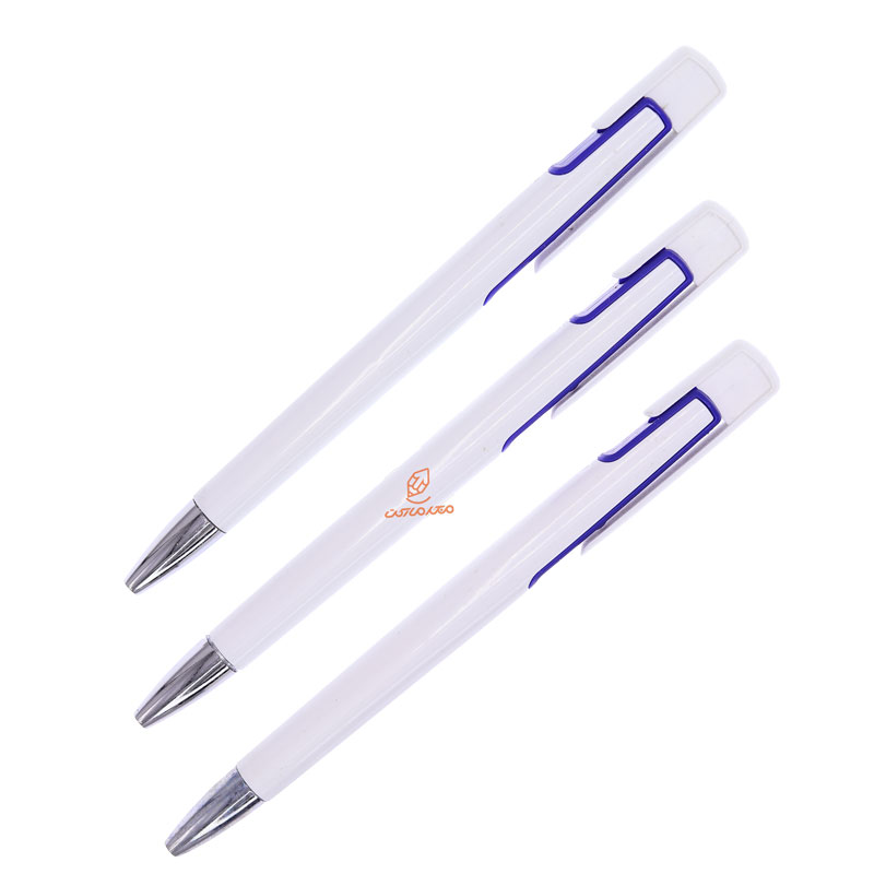 خودکار فشاری آبی تبلیغاتی 002 بدنه سرمه ای بسته 50 عددی (3)