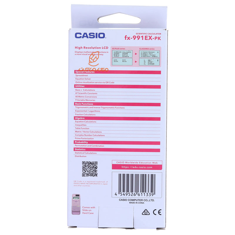 ماشین حساب مهندسی صورتی مدل FX-991 EX کاسیو CASIO (3)