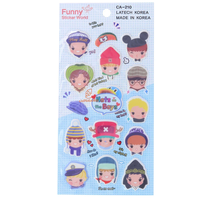 برچسب (استیکر) فانتزی کد CA-210 طرح پسر کلاه دار FUNNY (2)