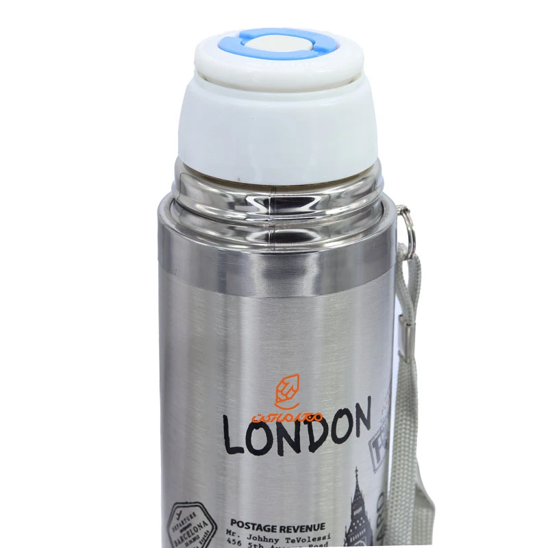 فلاسک 500 میل بند دار نقره ای طرح کاخ STAINLESS (3)