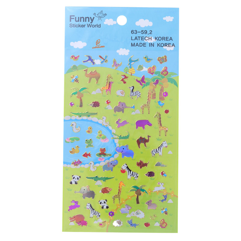 برچسب (استیکر) فانتزی کد 592-63 طرح حیوانات جنگل FUNNY