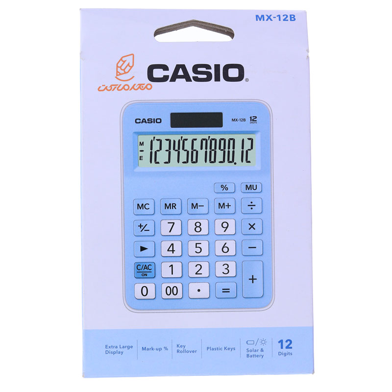 ماشین حساب رومیزی 12 رقمی مدل MX-12B آبی کاسیو CASIO (2)