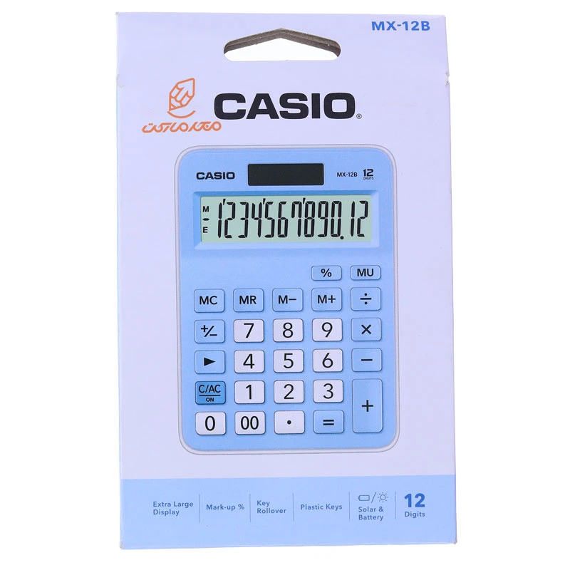 ماشین حساب رومیزی 12 رقمی مدل MX-12B آبی کاسیو CASIO (2)