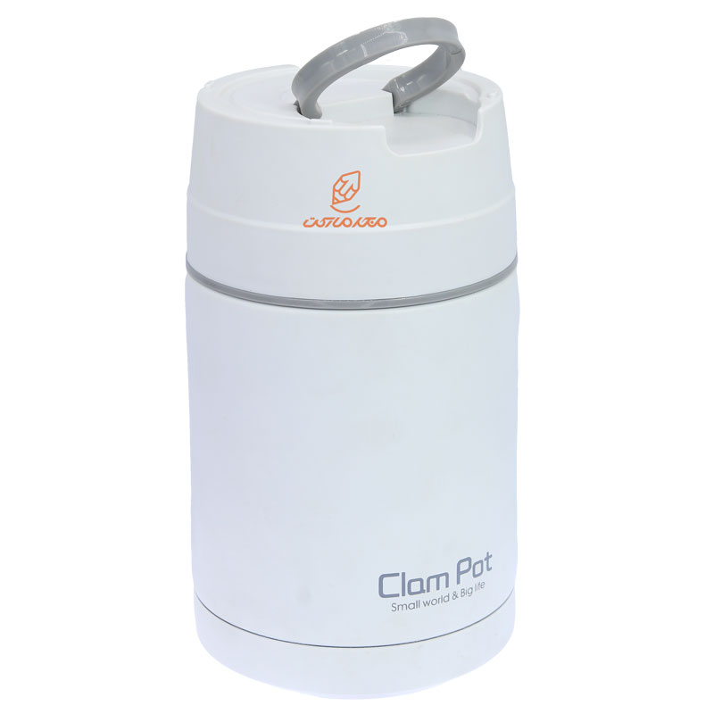 ظرف غذا 1000 میل فلاسکی استیل سفید SUS304 (2)